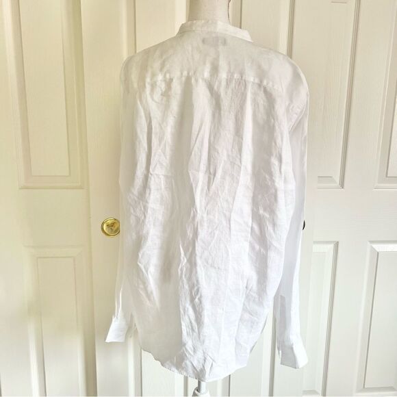 Theory Irving Relaxed Linen White XL NEW MSRP $225 - Picture 6 of 8